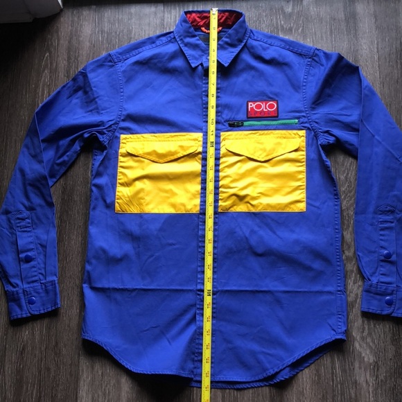 RARE Vintage Polo Sport Ralph Lauren Button Up Shirt Jacket Colorblock - Picture 14 of 16